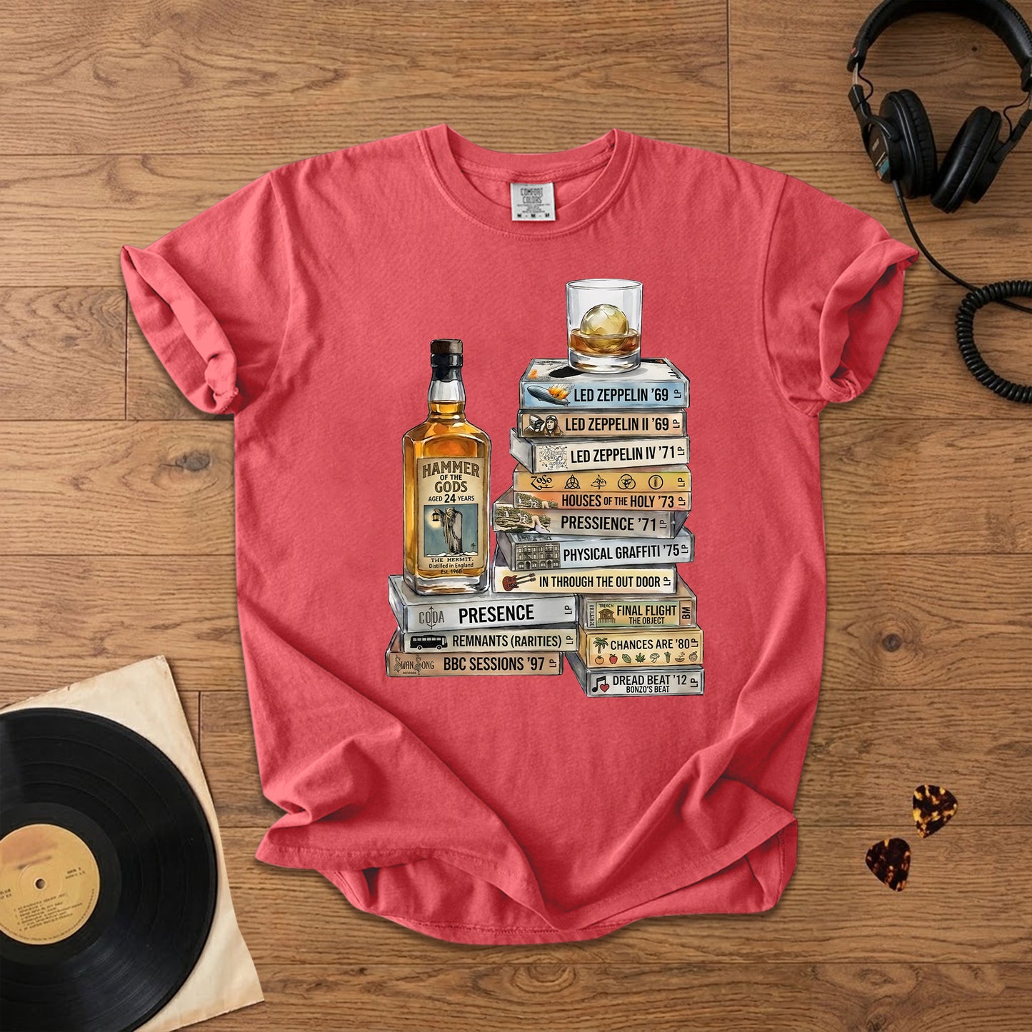 Led Zeppelin Cassette Album Collection T-Shirt – Retro Rock Music Led Zeppelin Merch Tee
