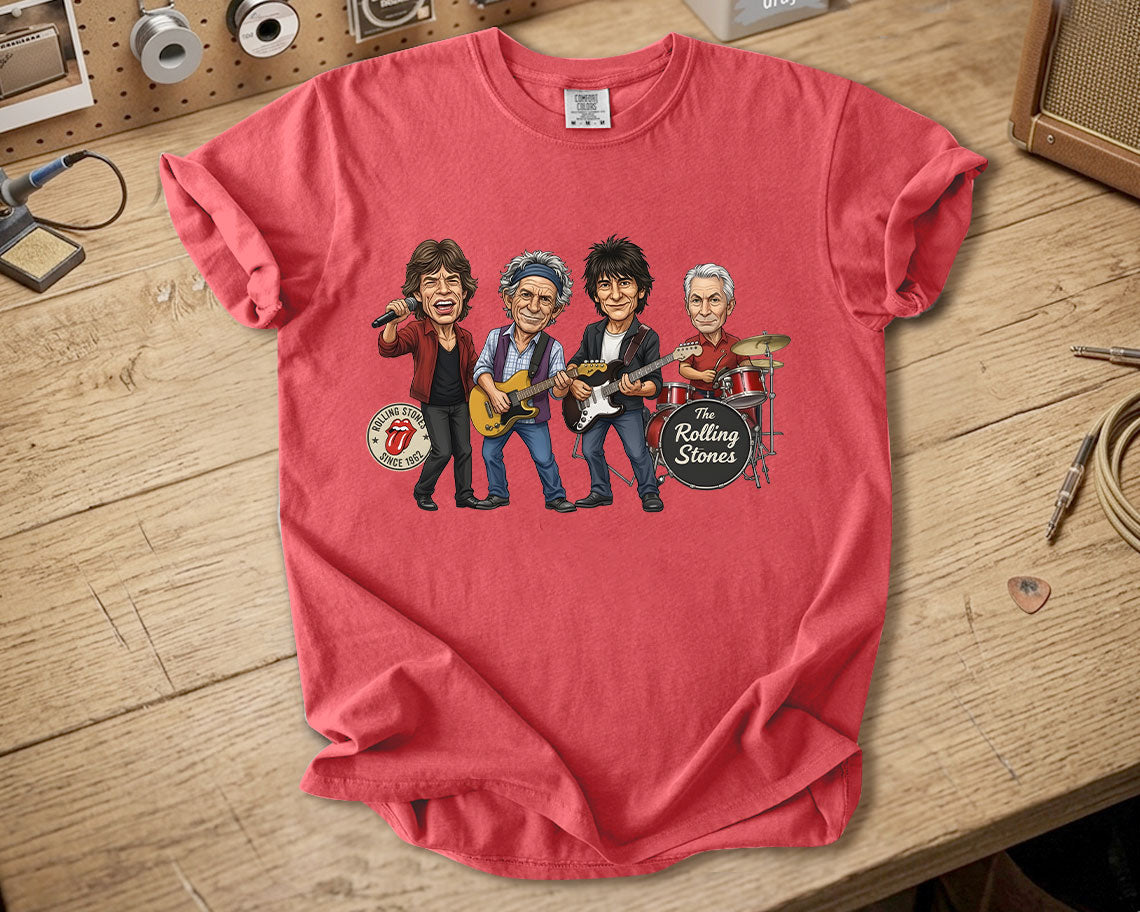 The Rolling Stones Comfort Colors Tee – Mick Jagger Keith Richards Band Members Tribute Classic Rock Shirt