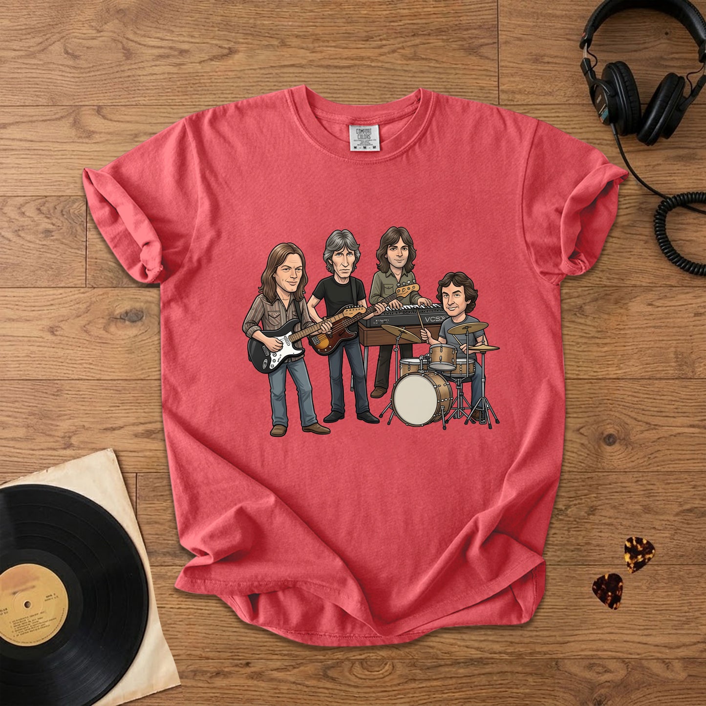 Pink Floyd Inspired Cartoon Band Comfort Tee – Classic Rock Graphic T-Shirt