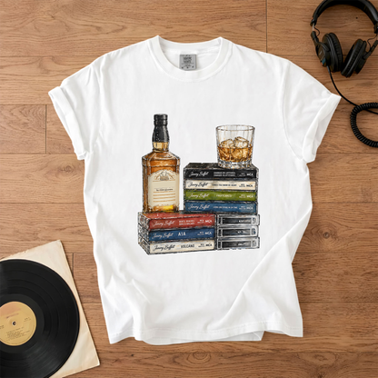 Jimmy Buffett Cassette Album Collection T-Shirt – Retro Music Jimmy Buffett Merch Tee