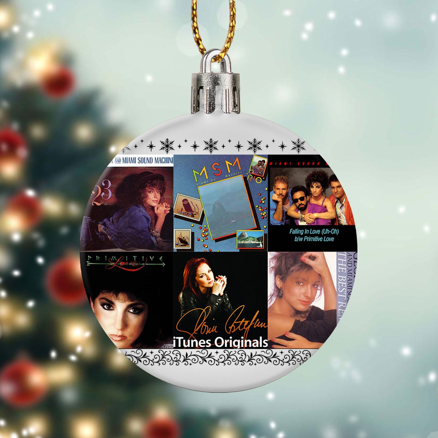 Gloria Estefan & Miami Sound Machine Album Collage Ornament – Latin Pop Christmas Decoration