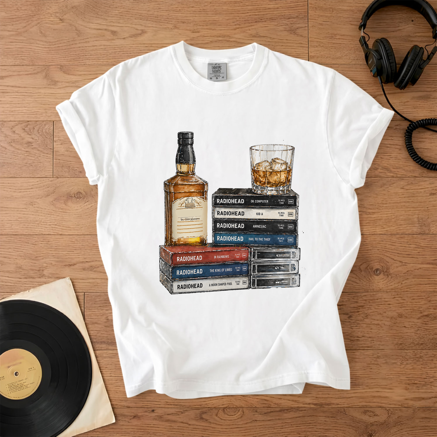 Radiohead Cassette Album Collection T-Shirt – Retro Music Jimmy Buffett Merch Tee