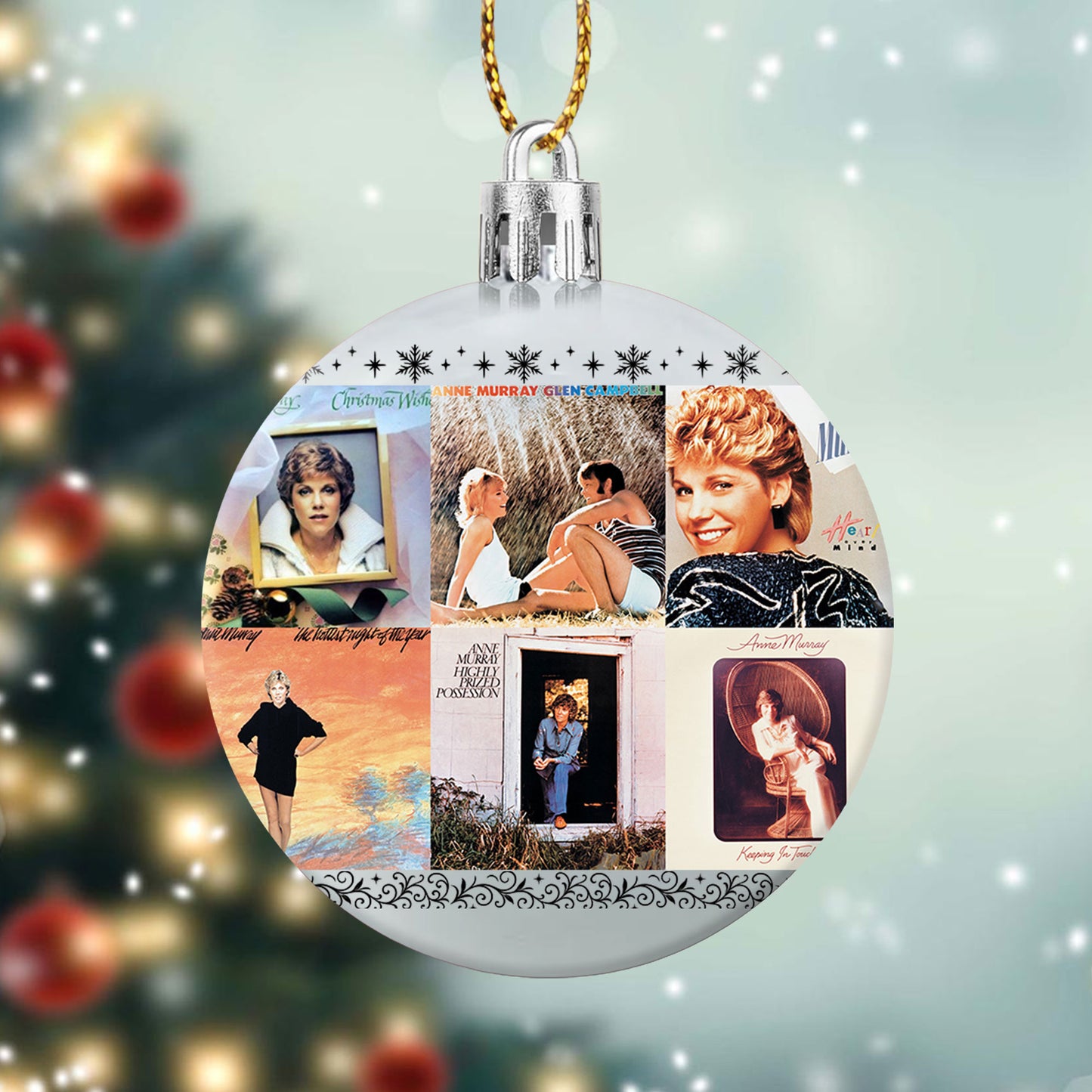 Anne Murray Album Collage Ornament – Classic Country & Pop Christmas Decoration