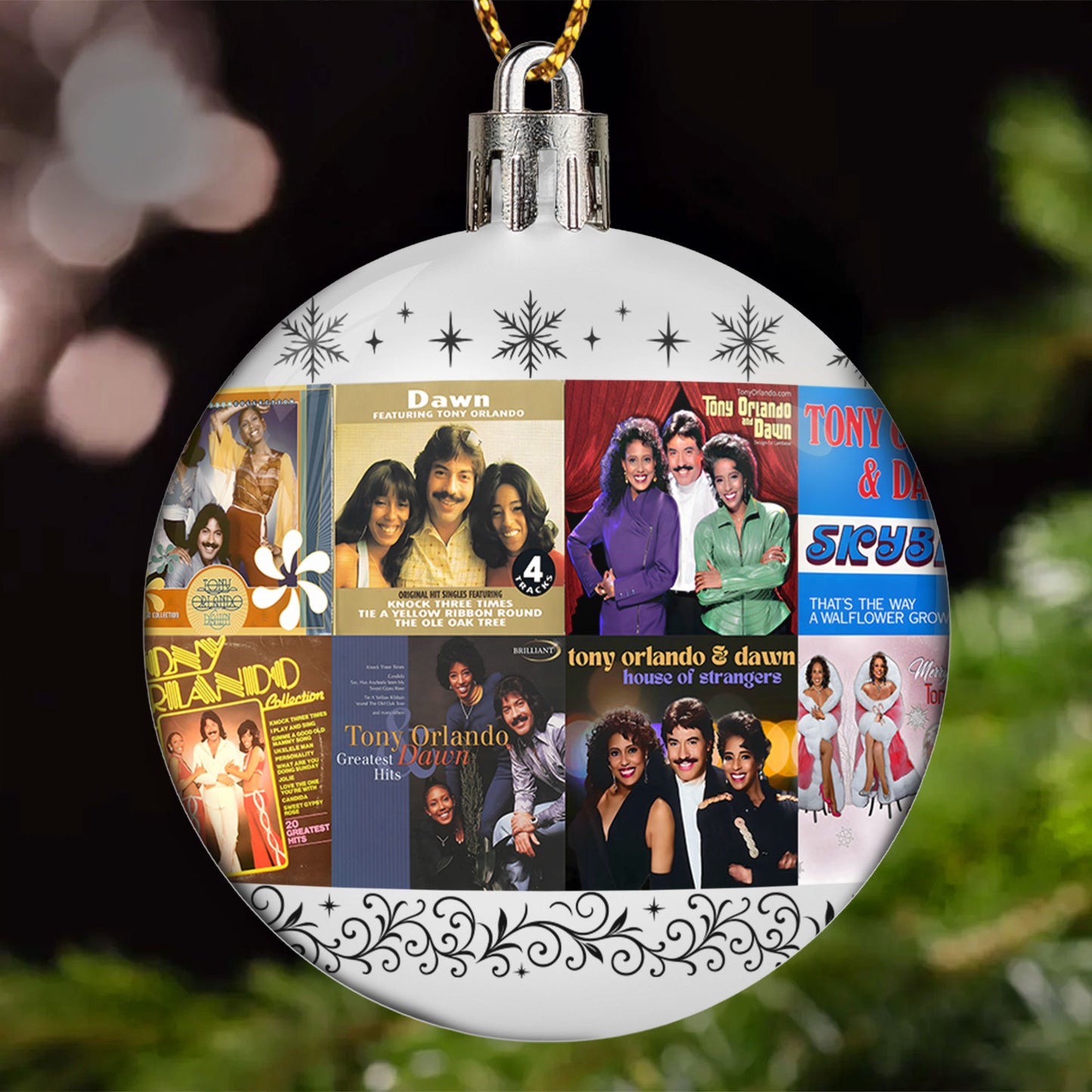 Tony Orlando & Dawn Ball Ornament – A Heartwarming Holiday Gift for Music Lovers