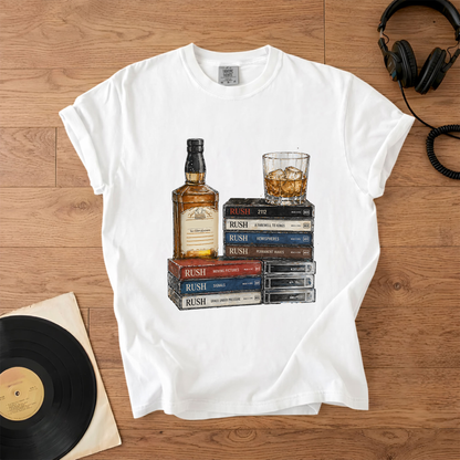Rush Band Cassette Album Collection T-Shirt – Retro Rock Music Rush Band Merch Tee