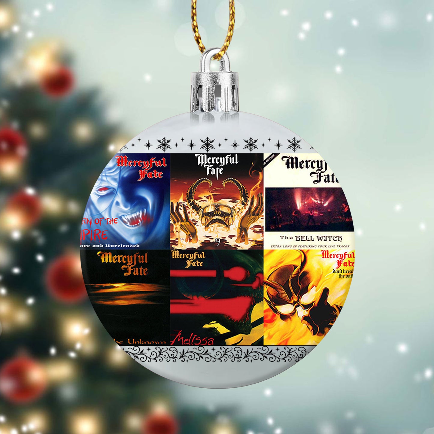 Mercyful Fate Album Collage Ornament – Heavy Metal Christmas Decoration