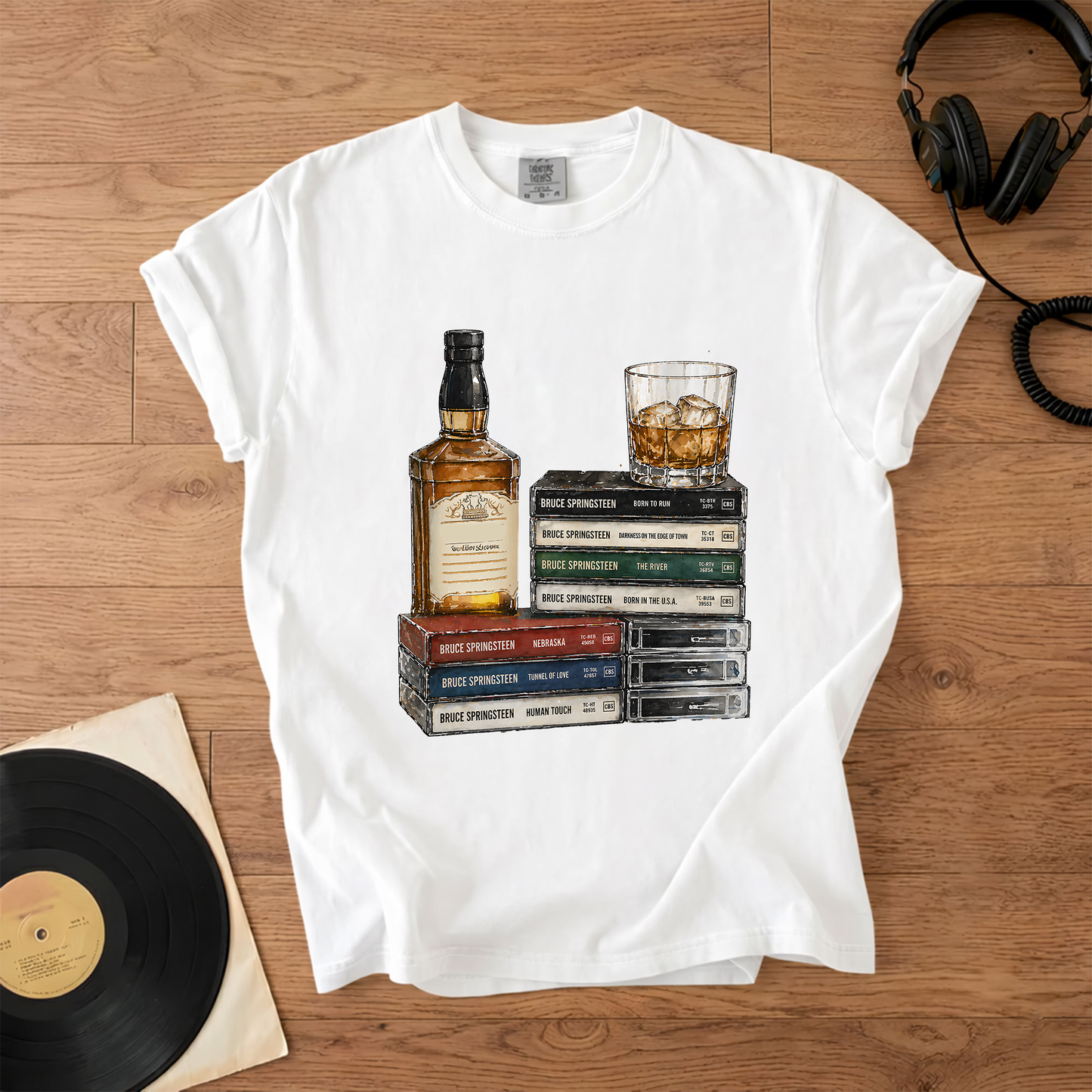 Bruce Springsteen Cassette Album Collection T-Shirt – Retro Rock Music Bruce Springsteen Merch Tee