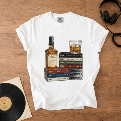 Queen Band Cassette Album Collection T-Shirt – Retro Rock Music Queen Band Merch Tee