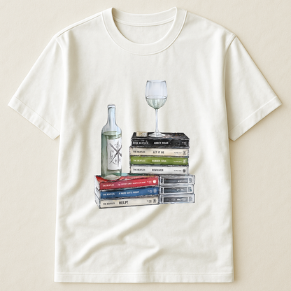 The Beatles Cassette Album Collection T-Shirt – Retro Music The Beatles Merch Tee