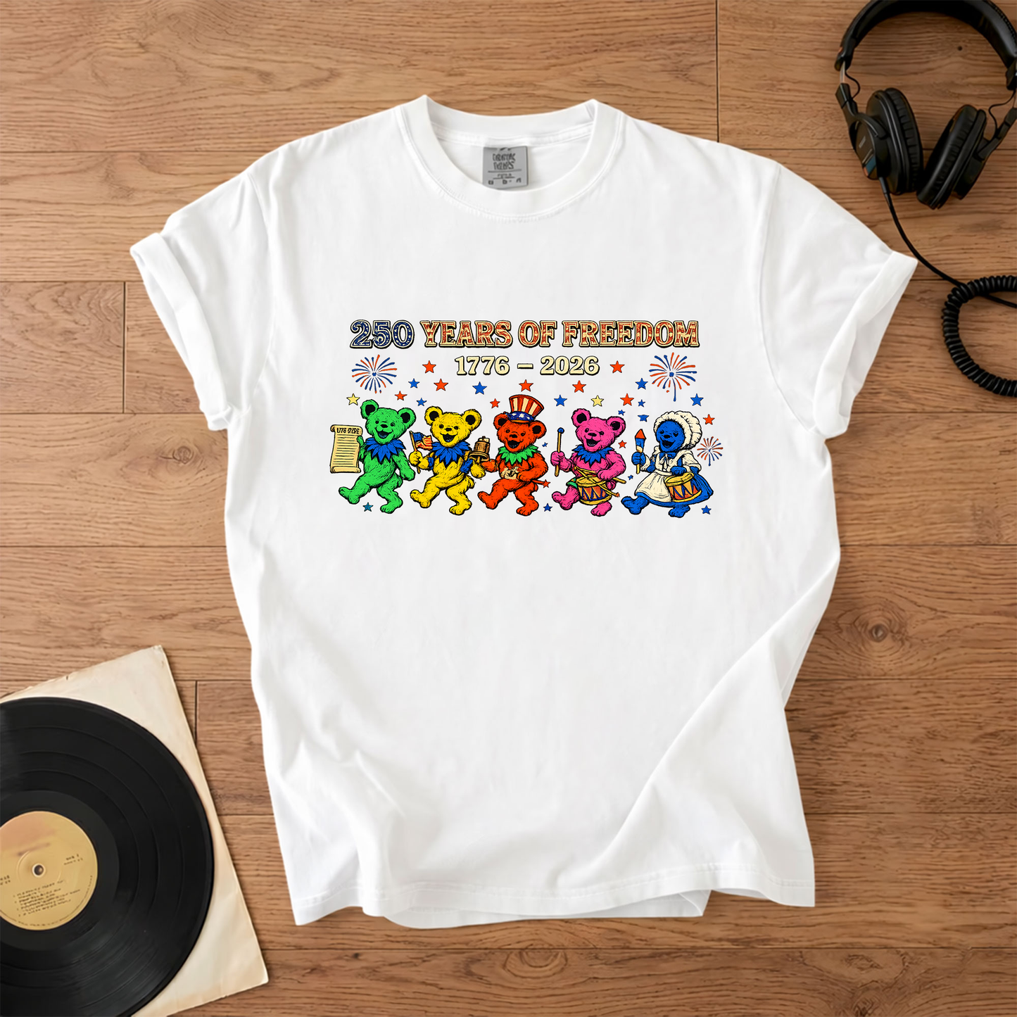Grateful Dead 250 Years of Freedom Graphic 1776-2026 T-Shirt – Retro Rock Metal Music Fan Merch Tee