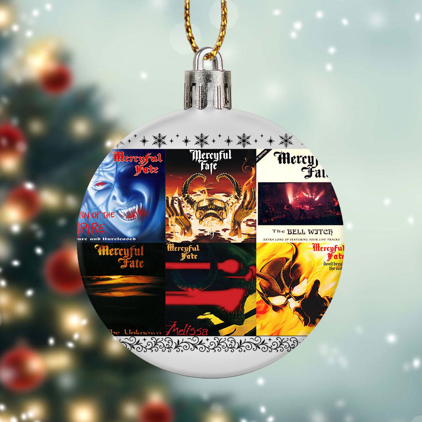 Mercyful Fate Album Collage Ornament – Heavy Metal Christmas Decoration