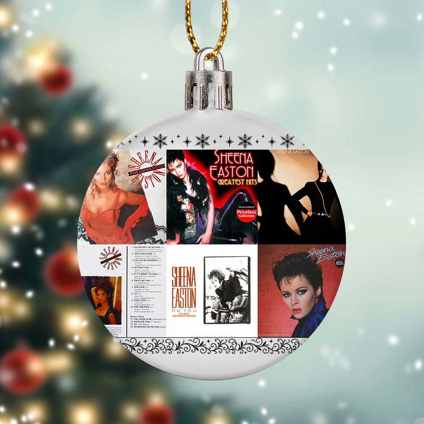 Sheena Easton Album Collage Ornament – Pop Icon Christmas Decoration