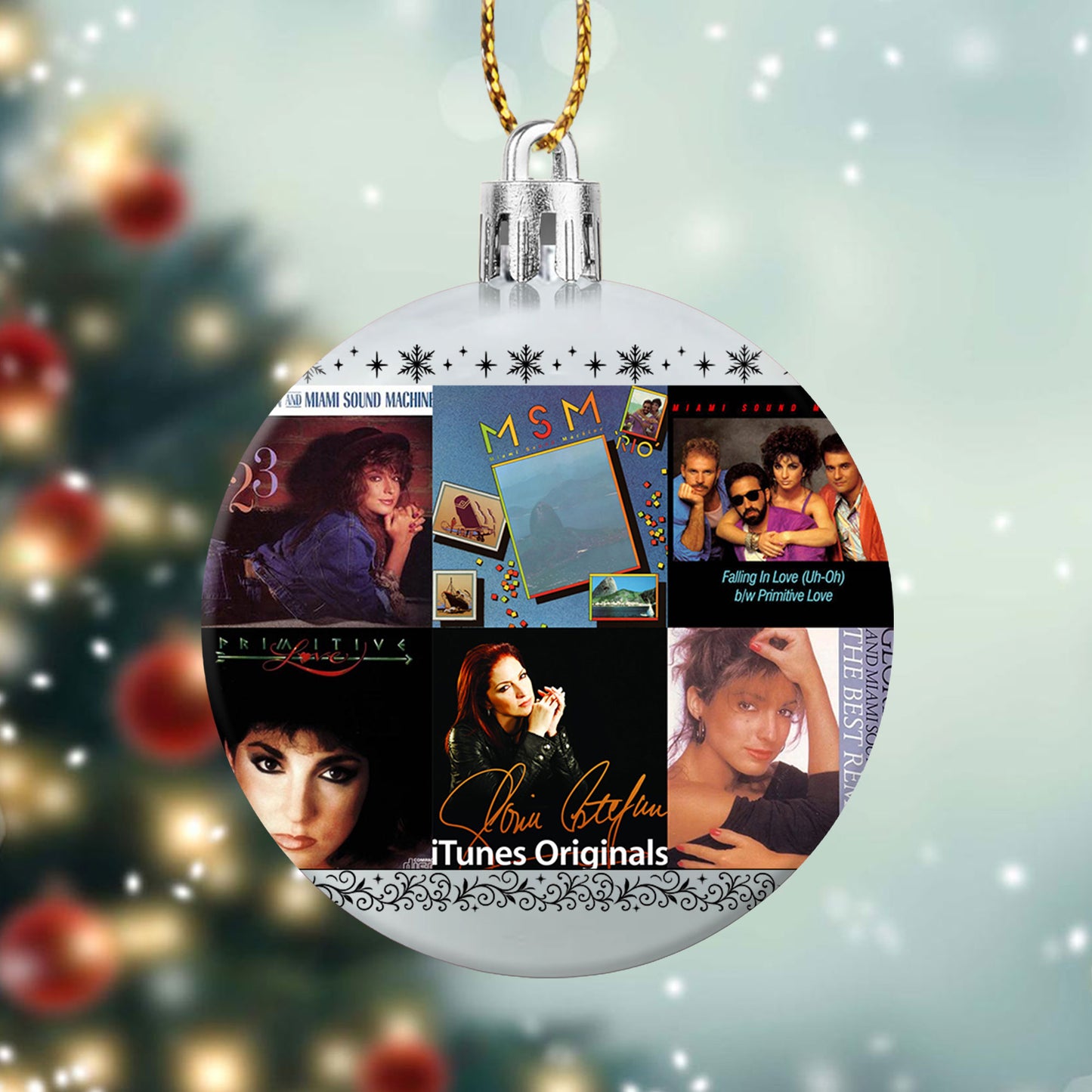 Gloria Estefan & Miami Sound Machine Album Collage Ornament – Latin Pop Christmas Decoration