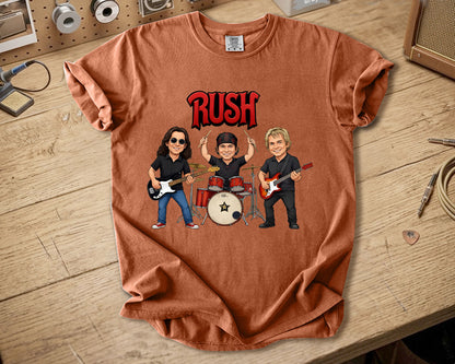 Rush Comfort Colors Tee – Geddy Lee Neil Peart Alex Lifeson Band Members Tribute Shirt