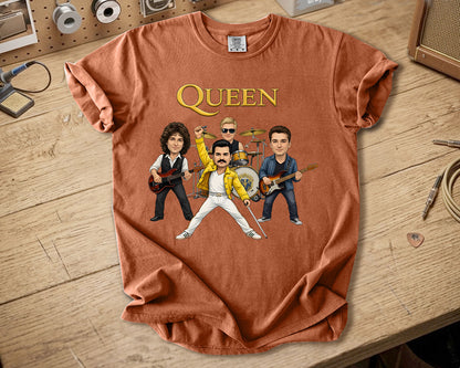 Queen Comfort Colors Tee – Freddie Mercury Band Members Tribute Classic Rock Shirt