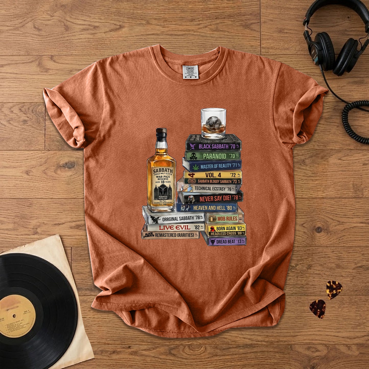 Black Sabbath Cassette Album Collection T-Shirt – Retro Rock Music Black Sabbath Merch Tee