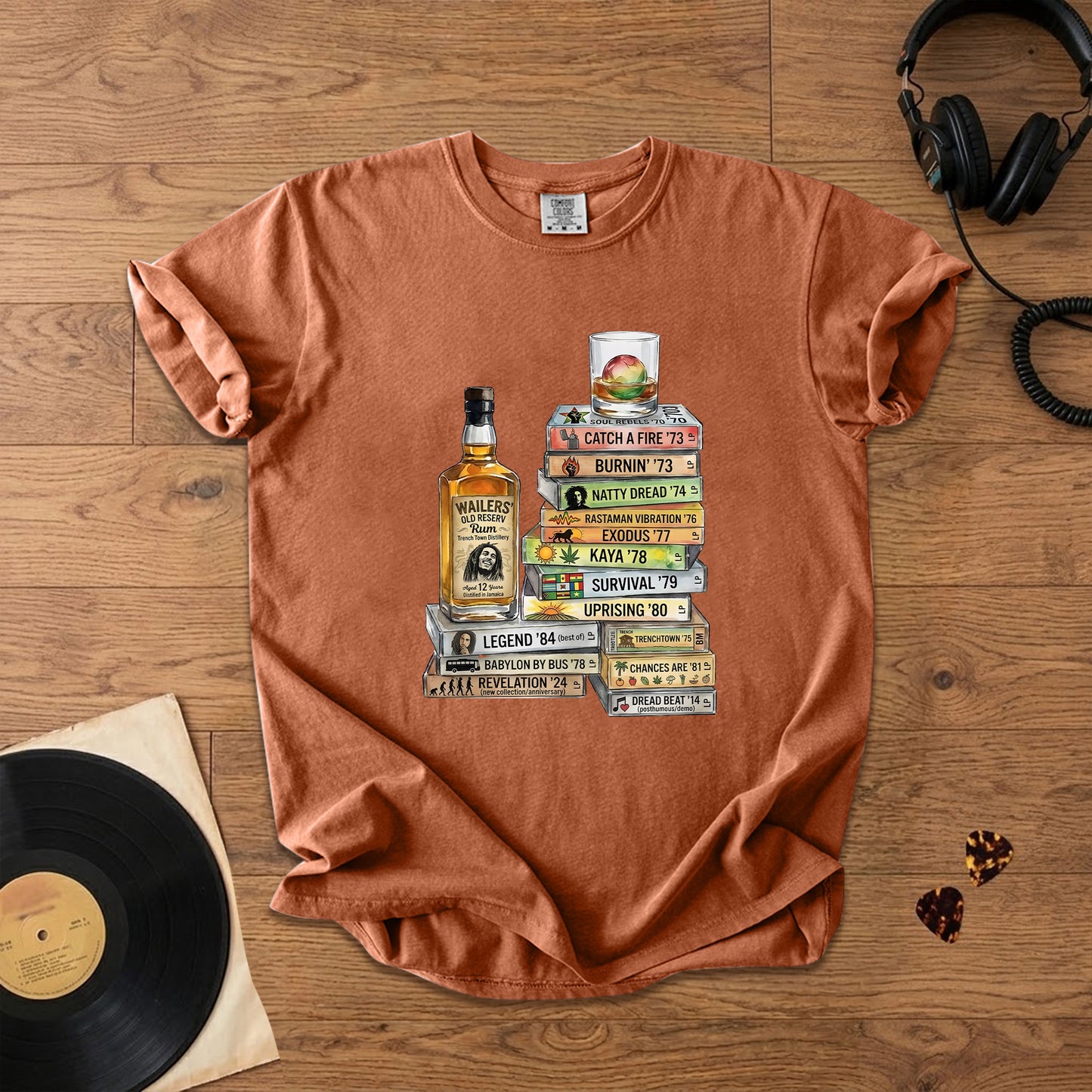 Bob Marley Cassette Album Collection T-Shirt – Retro Rock Music Bob Marley Merch Tee