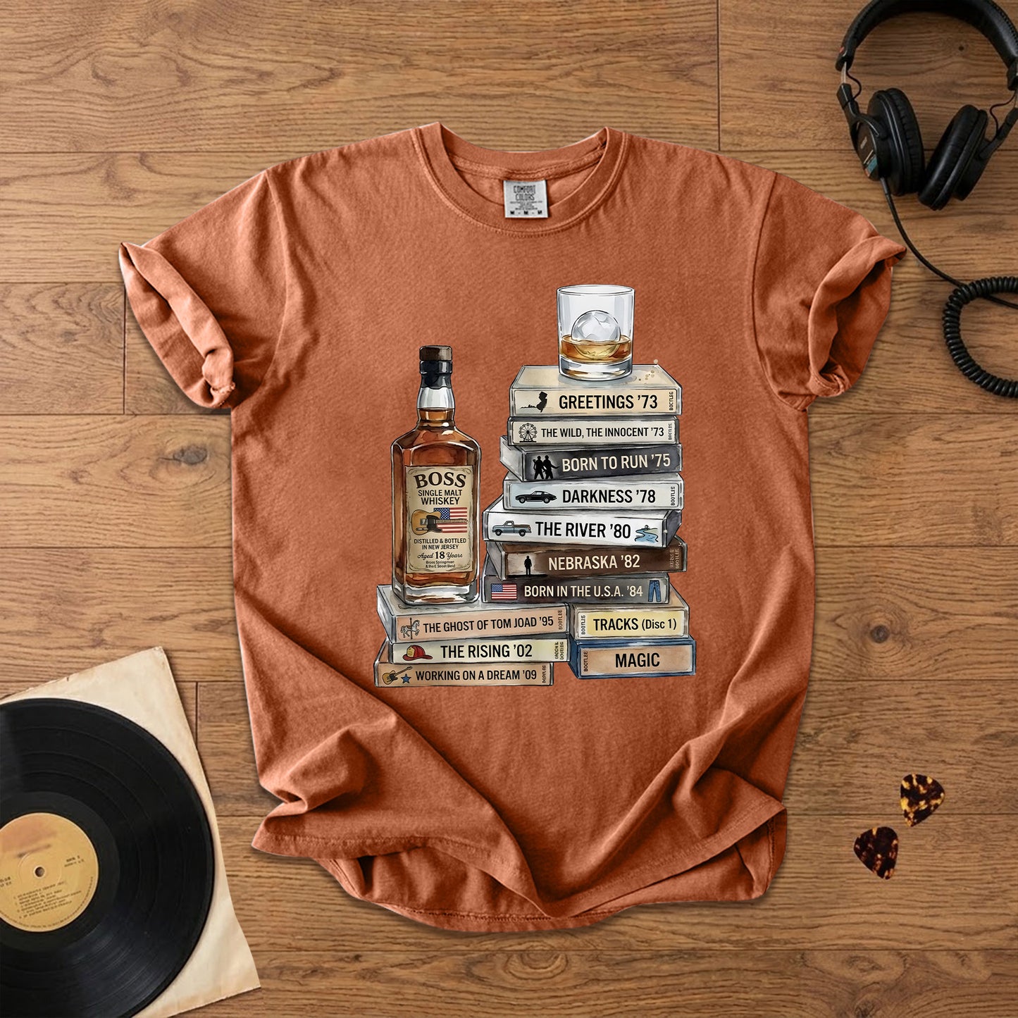 Bruce Springsteen Cassette Album Collection T-Shirt – Vinatge Rock Music Bruce Springsteen Merch Tee