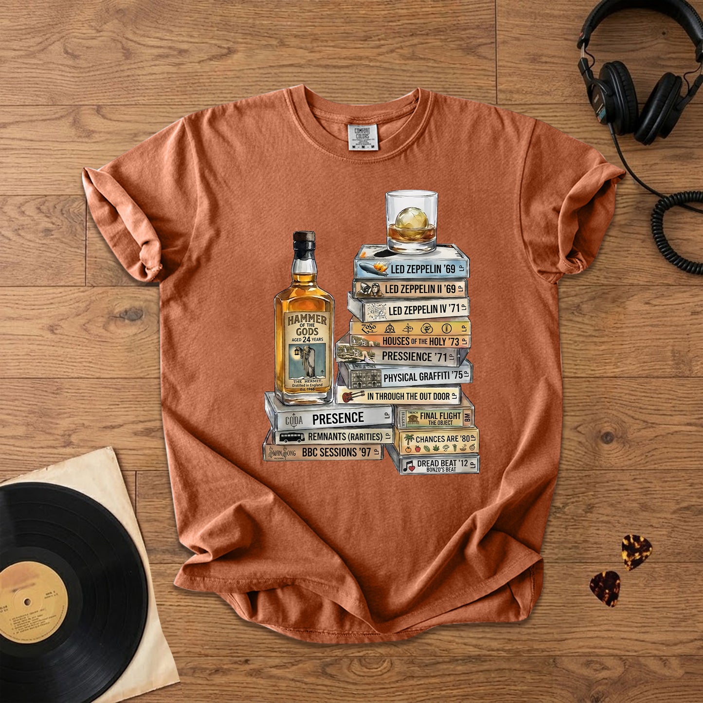 Led Zeppelin Cassette Album Collection T-Shirt – Retro Rock Music Led Zeppelin Merch Tee