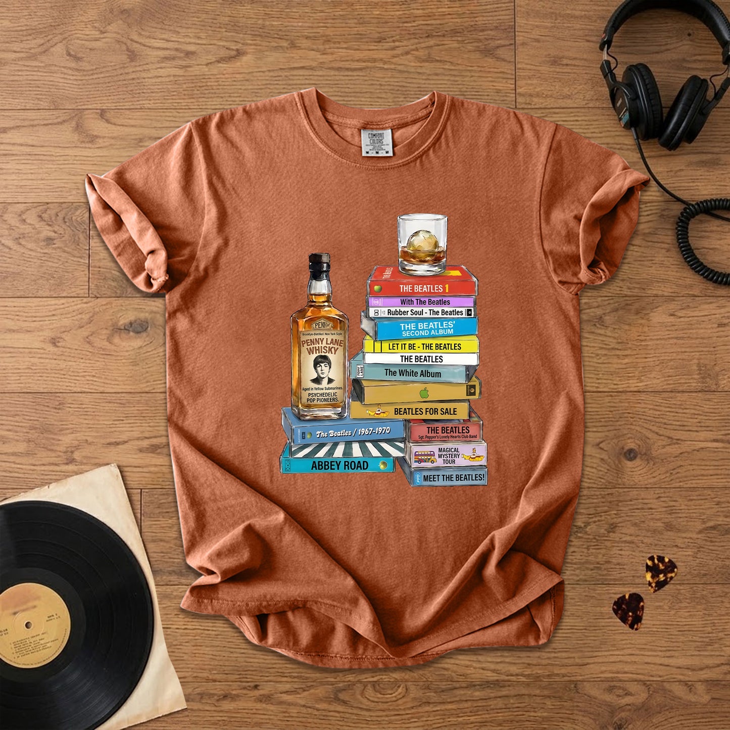 The Beatles Cassette Collection T-Shirt – Retro Music The Beatles Band Merch Tee