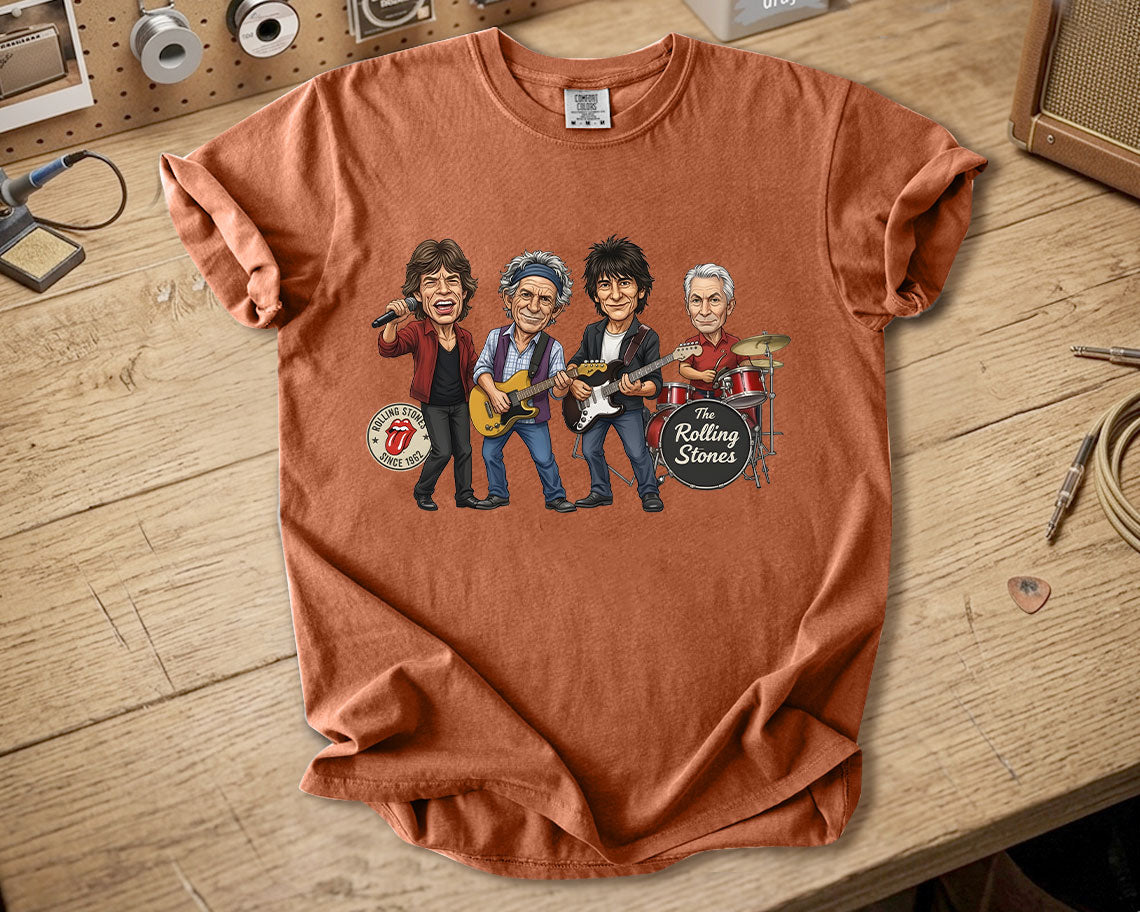 The Rolling Stones Comfort Colors Tee – Mick Jagger Keith Richards Band Members Tribute Classic Rock Shirt
