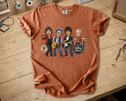 The Rolling Stones Comfort Colors Tee – Mick Jagger Keith Richards Band Members Tribute Classic Rock Shirt