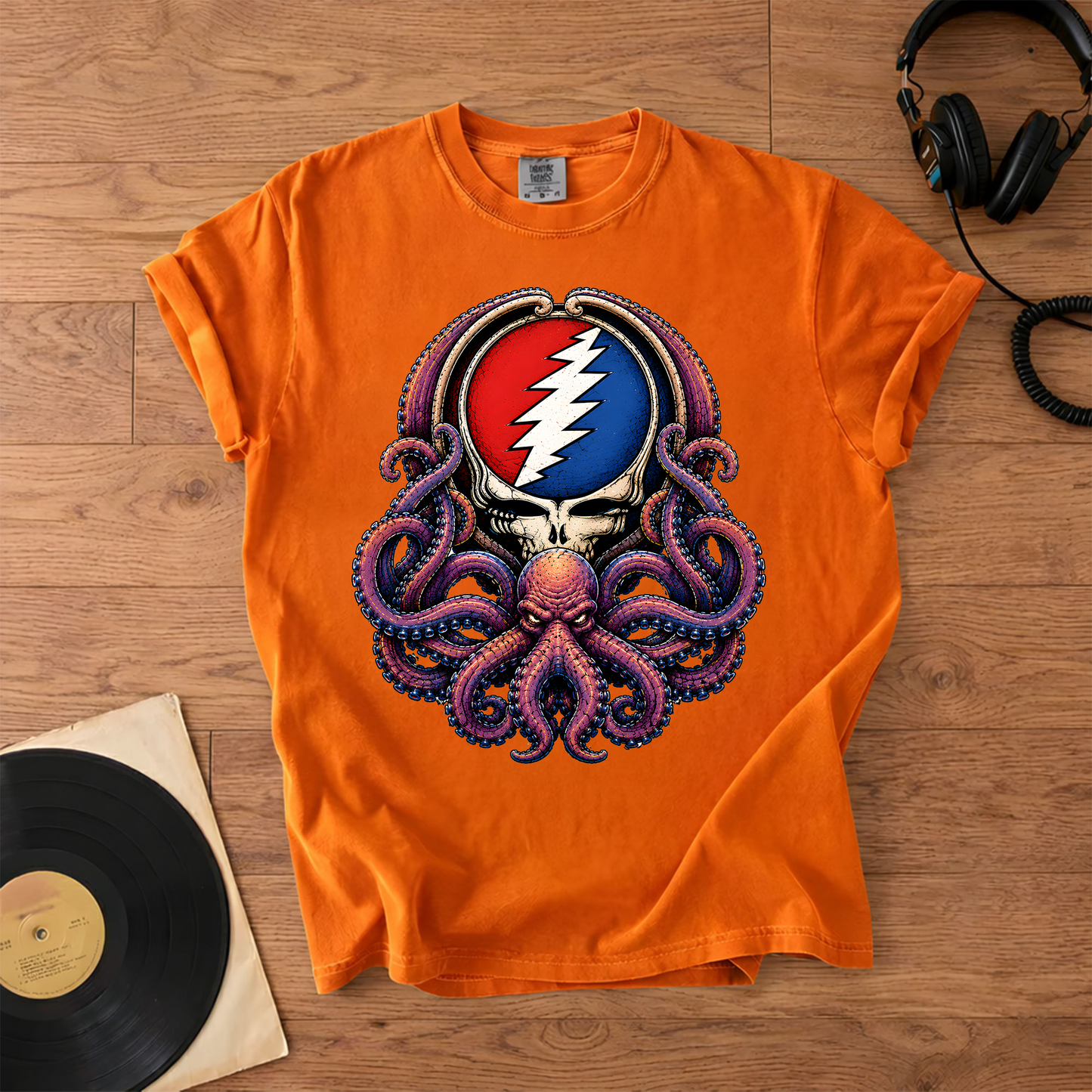Grateful Dead Octopus Tentacles Graphic T-Shirt – Retro Rock Metal Music Fan Merch Tee