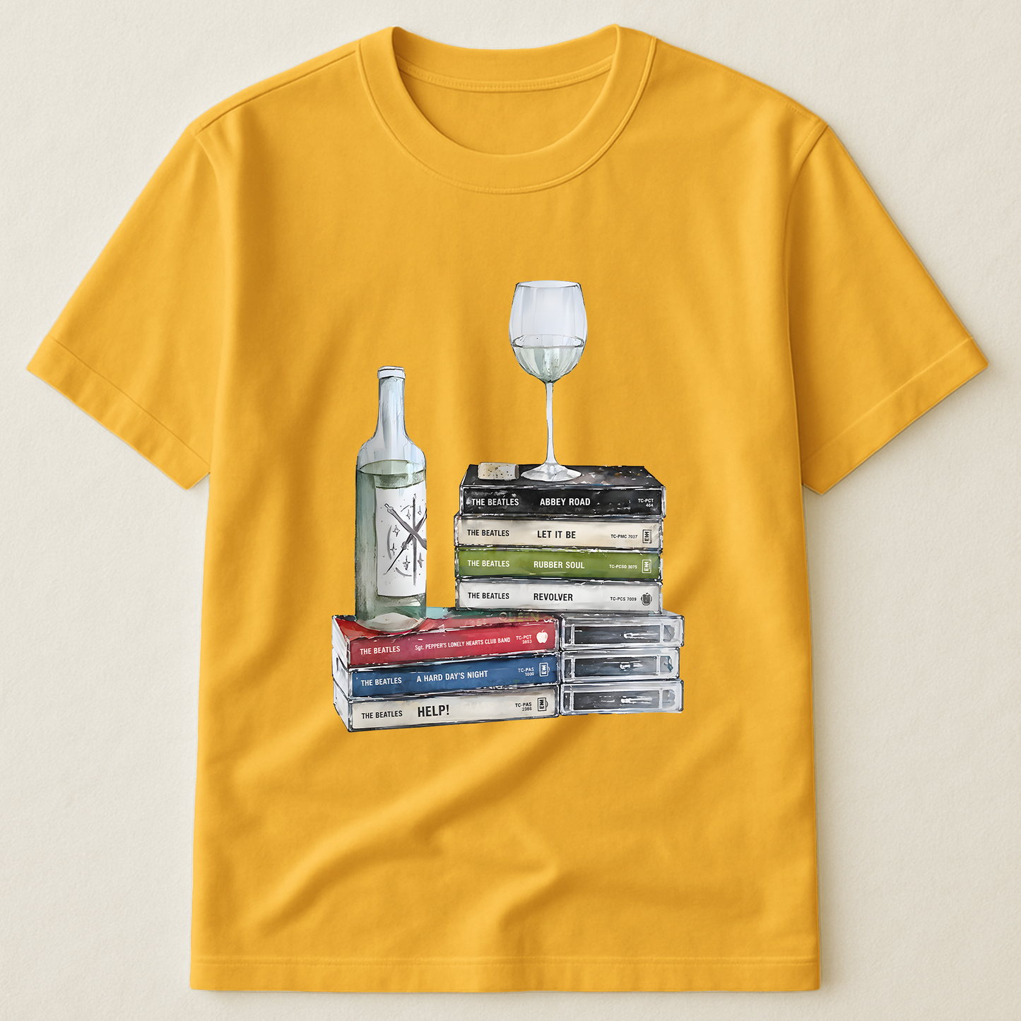 The Beatles Cassette Album Collection T-Shirt – Retro Music The Beatles Merch Tee