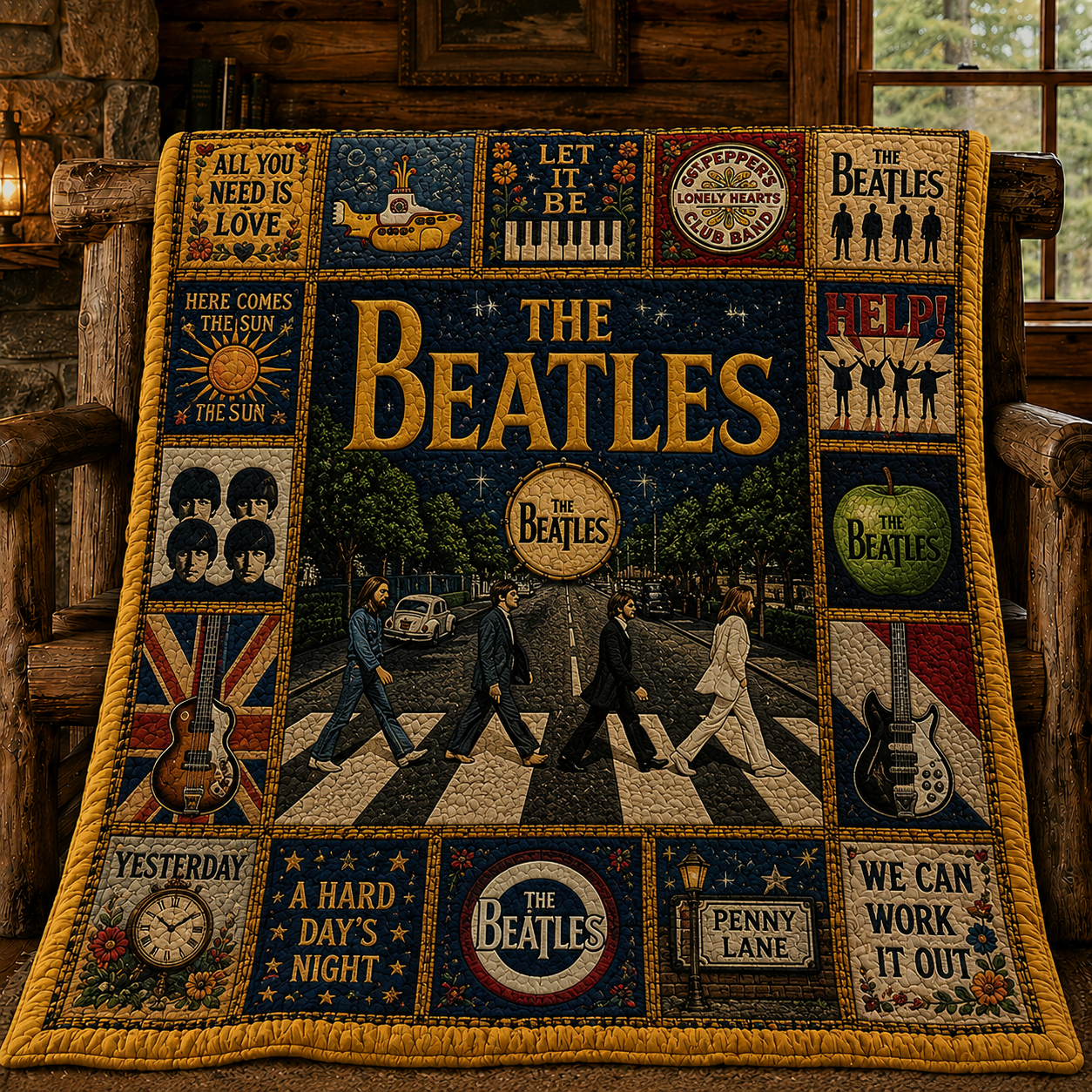 The Beatles Abbey Road Quilt Blanket – Here Comes The Sun Journey In Every Stitch
