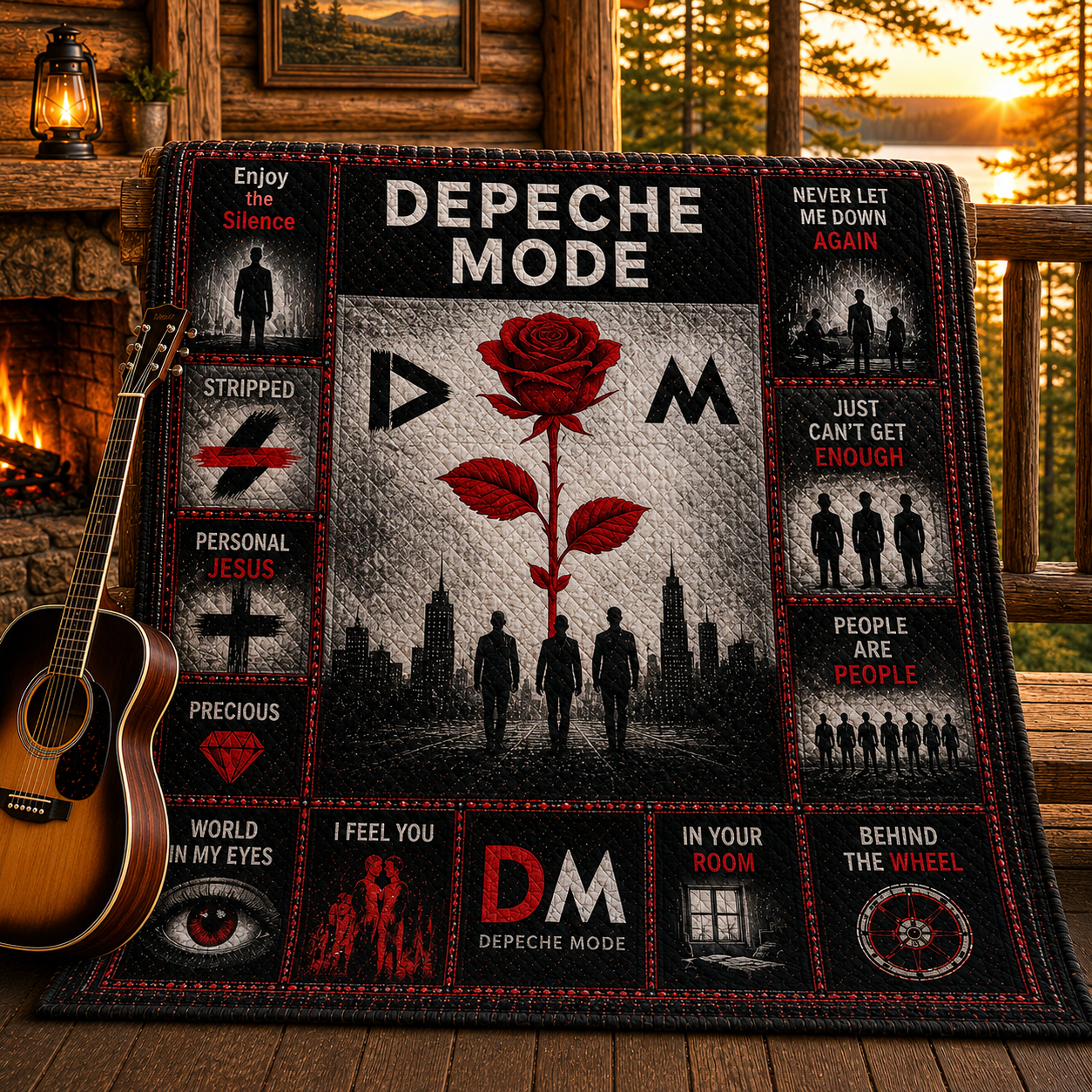 Depeche Mode Synth-Pop Quilt Blanket – Enjoy The Silence In Every Stitch