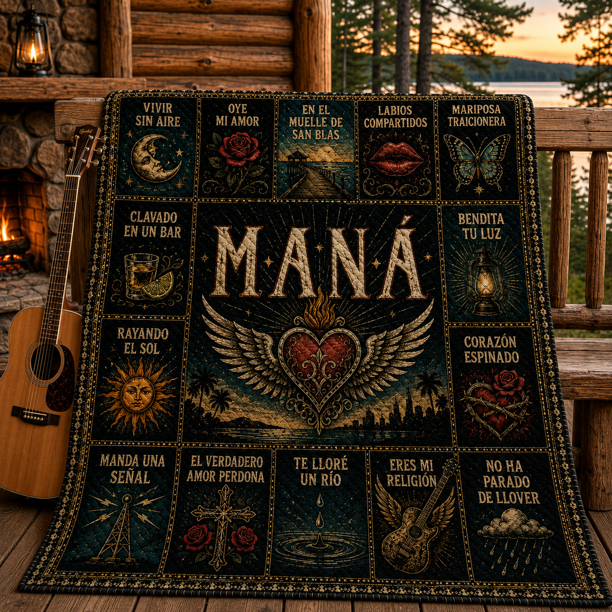 Mana Band Latin Rock Quilt Blanket – Rayando El Sol Journey In Every Stitch