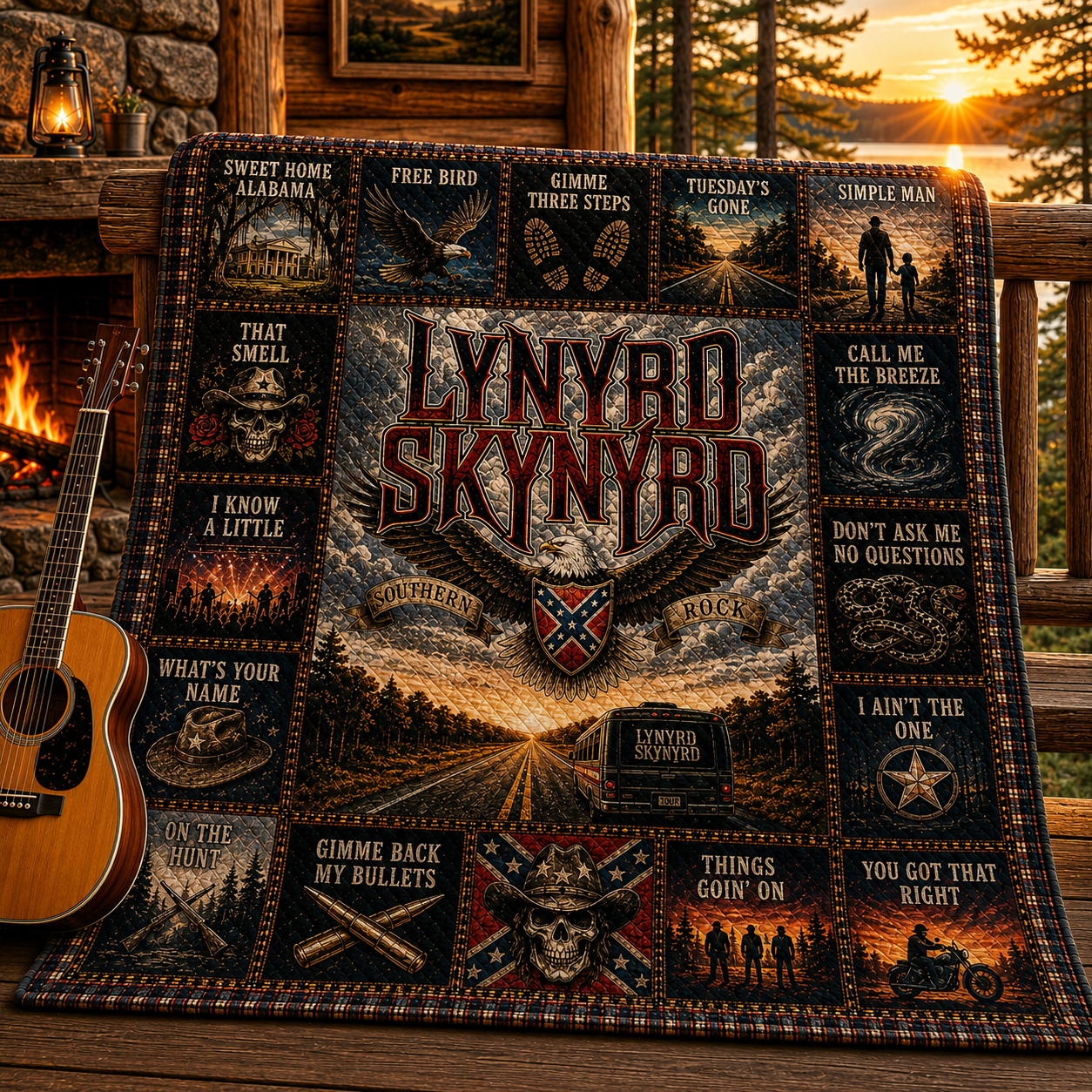 Lynyrd Skynyrd Southern Rock Quilt Blanket – Free Bird Journey In Every Stitch