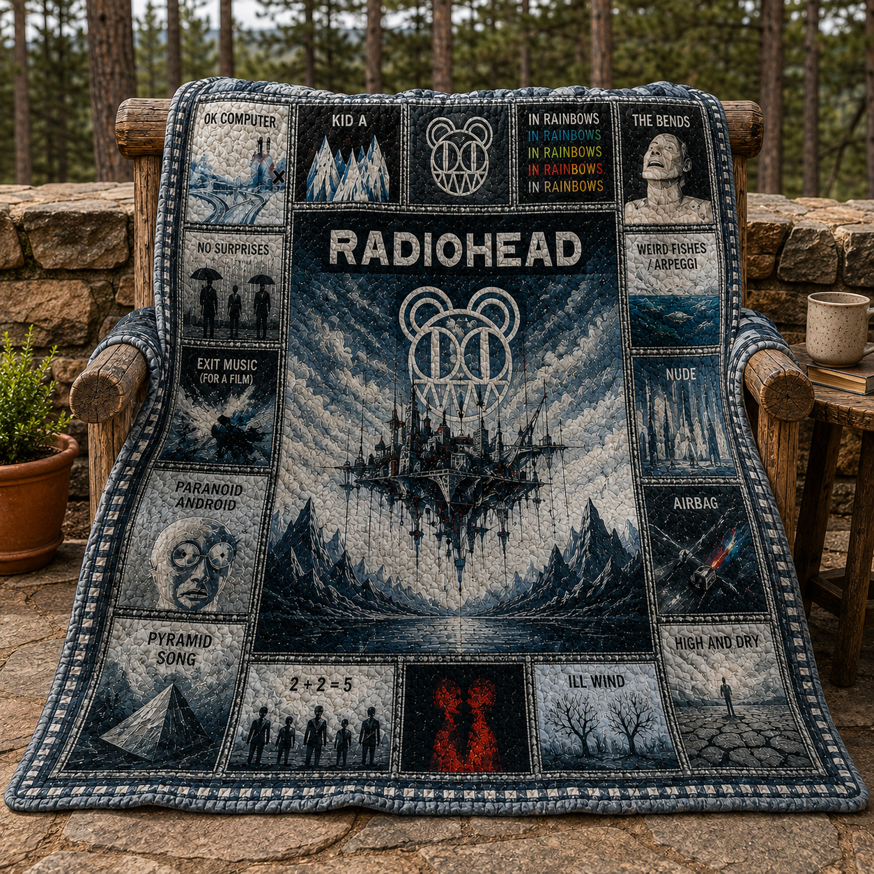 Radiohead Alternative Rock Quilt Blanket – A Melancholic Art Journey In Every Stitch