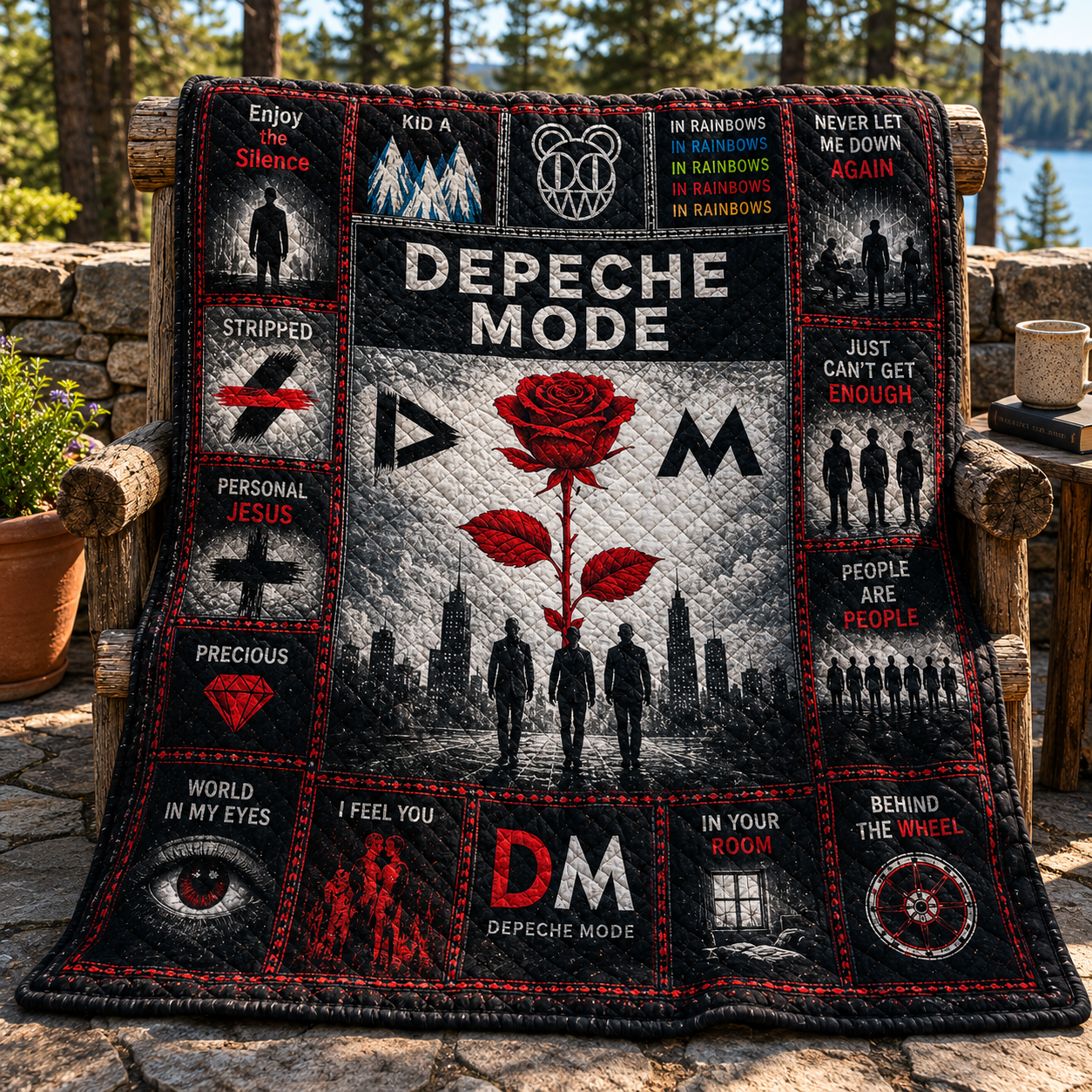 Depeche Mode Synth-Pop Quilt Blanket – Enjoy The Silence In Every Stitch