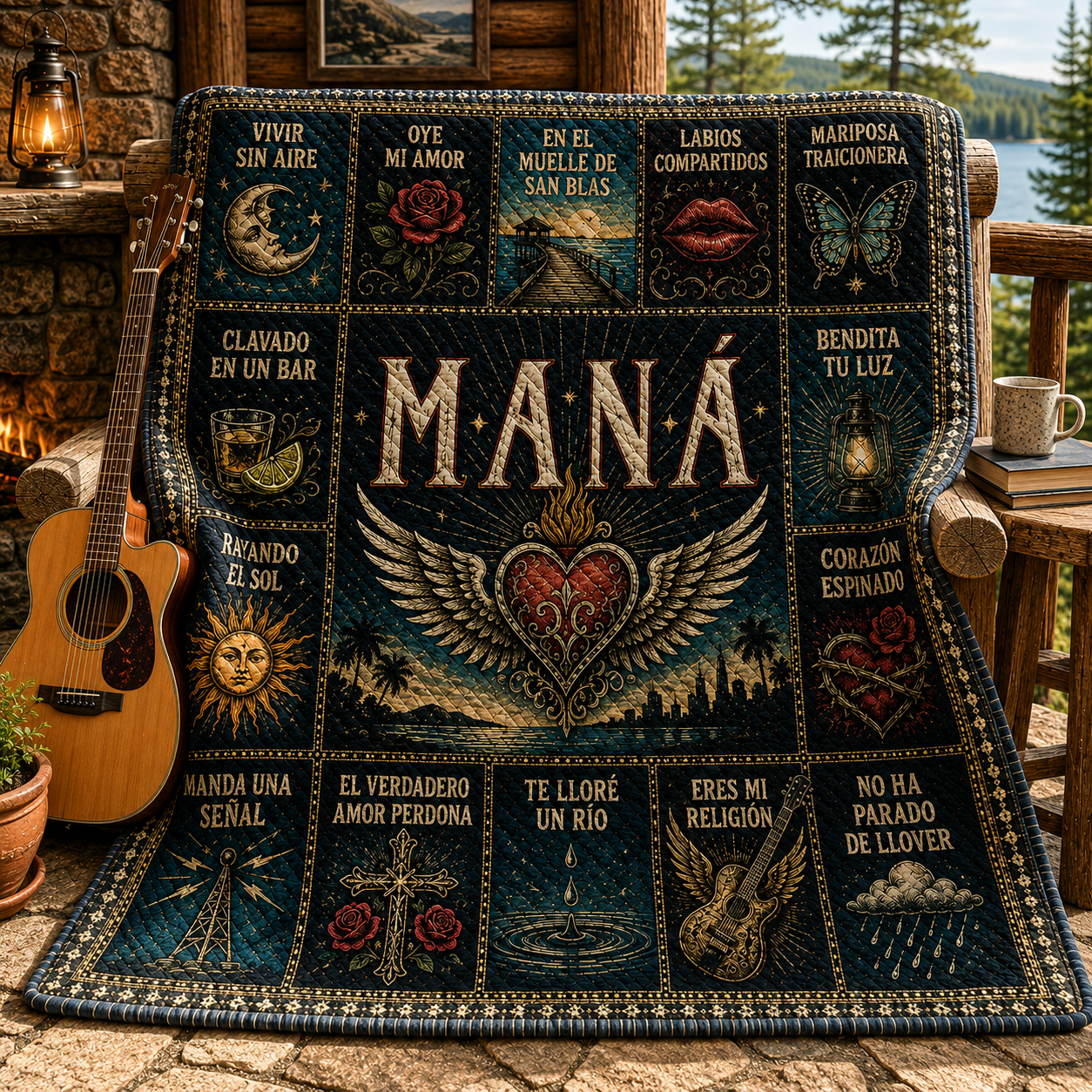 Mana Band Latin Rock Quilt Blanket – Rayando El Sol Journey In Every Stitch