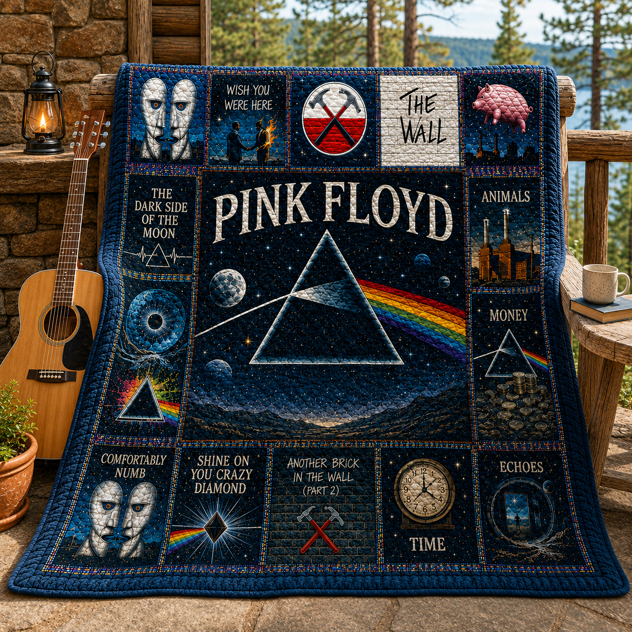 Pink Floyd Progressive Rock Quilt Blanket – A Psychedelic Journey In Every Stitch