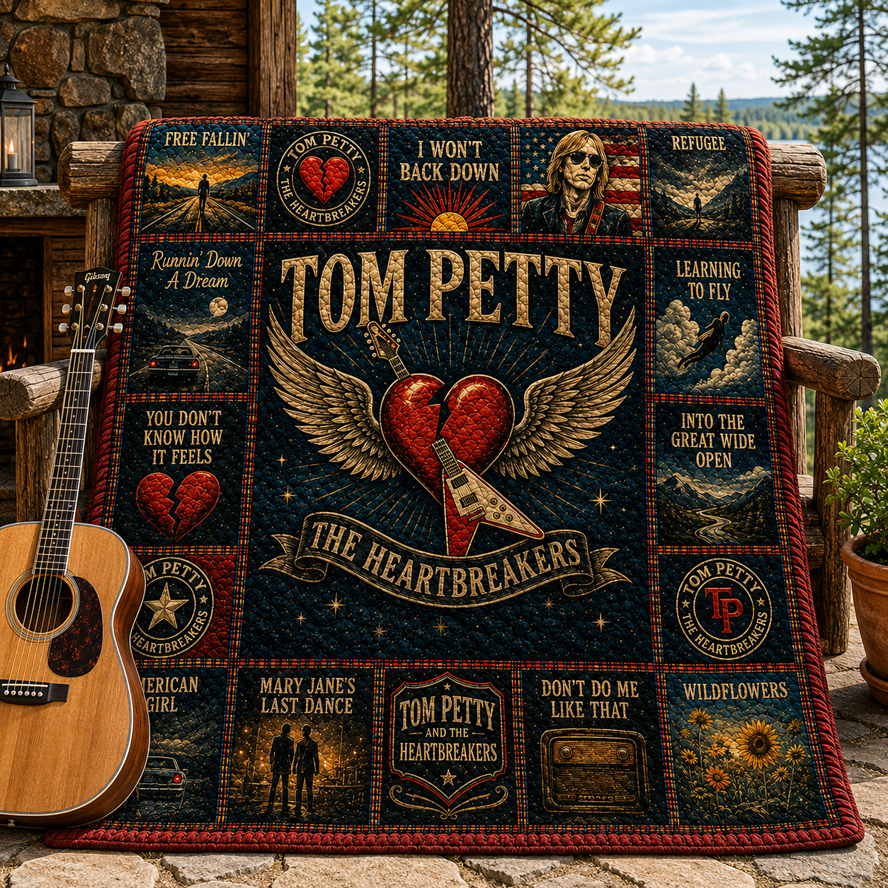 Tom Petty And The Heartbreakers Quilt Blanket – Free Fallin' In Every Stitch
