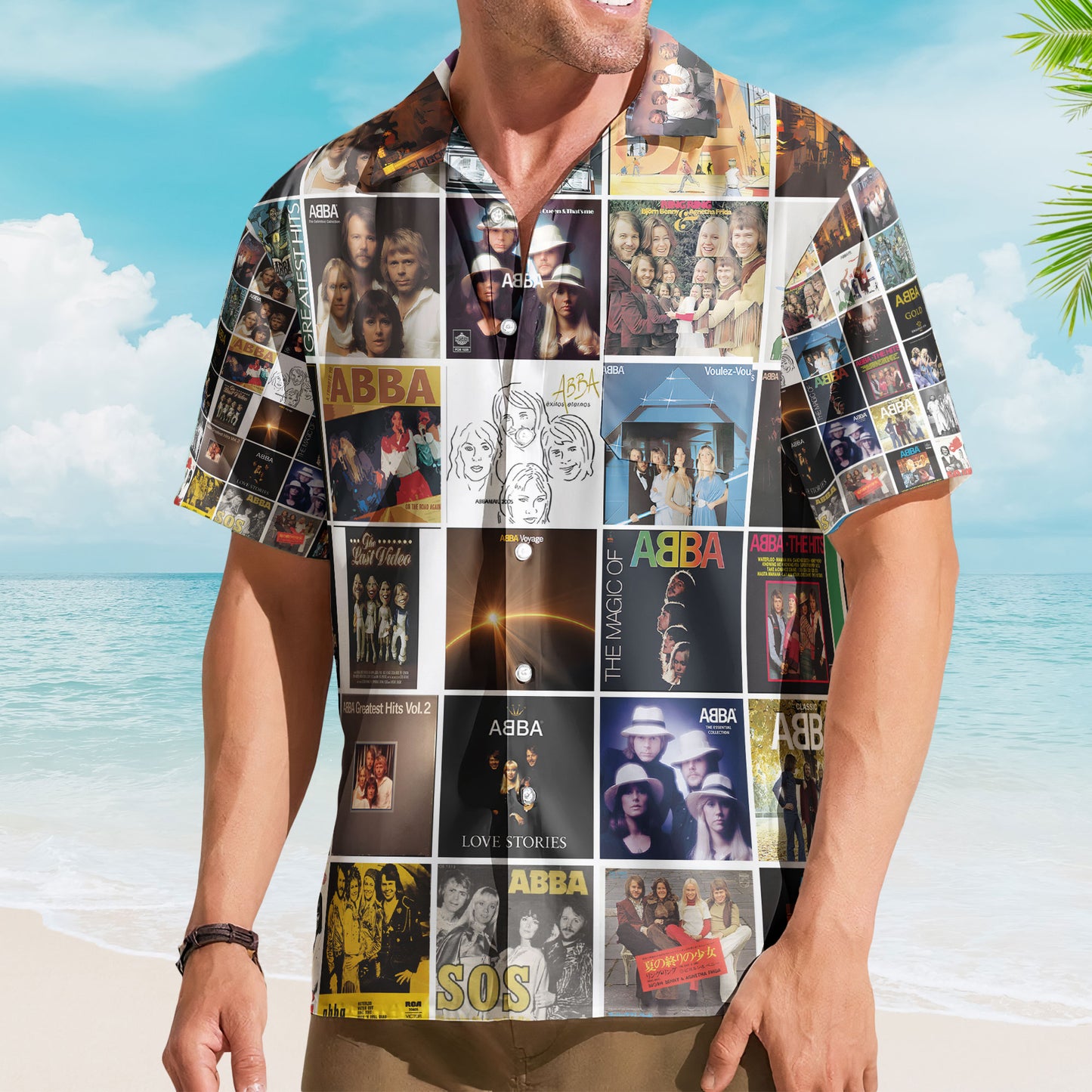 ABBA Album Collage Hawaiian Shirt – Retro Music Fan Shirt