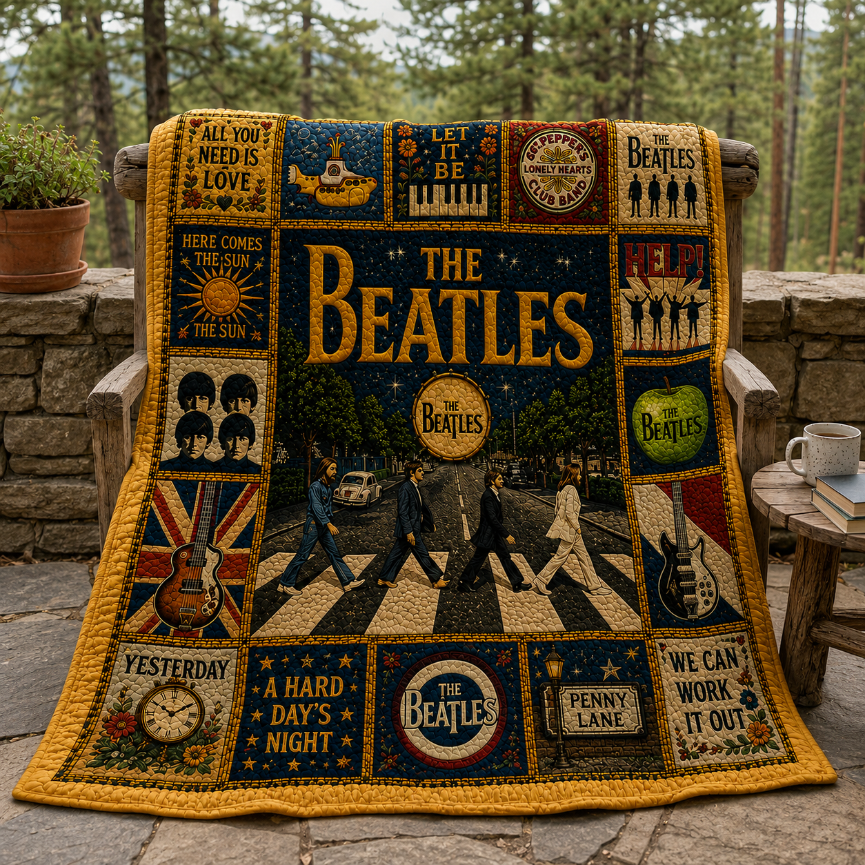 The Beatles Abbey Road Quilt Blanket – Here Comes The Sun Journey In Every Stitch