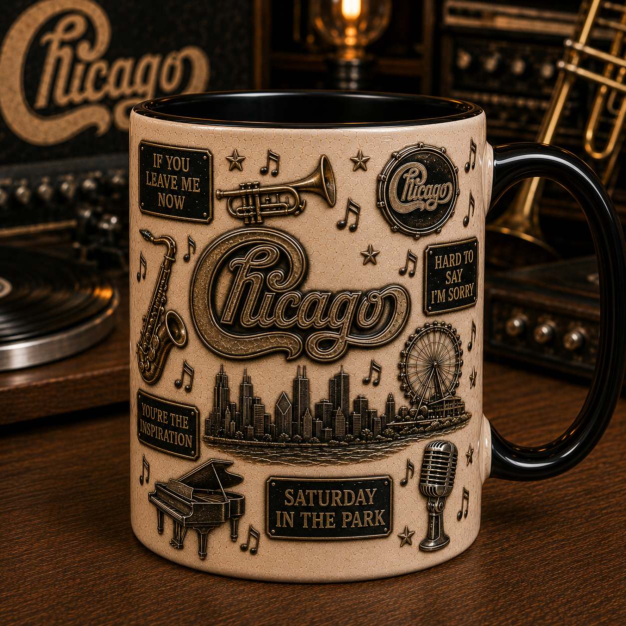 Chicago Band 25 Original Members Mug – Classic Rock Coffee Cup, Beginnings Music Gift for Chicago Fans