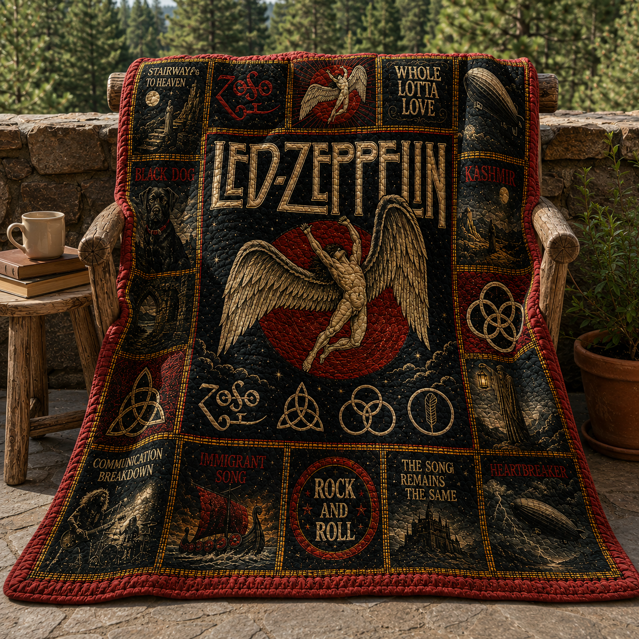 Led Zeppelin Classic Rock Quilt Blanket – Swan Song Journey In Every Stitch