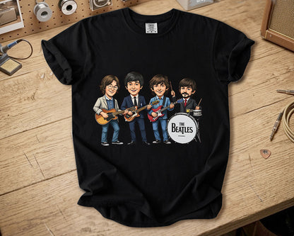 The Beatles Band Members Comfort Colors Tee – John Lennon Paul McCartney George Harrison Ringo Starr Classic Rock Tribute Shirt