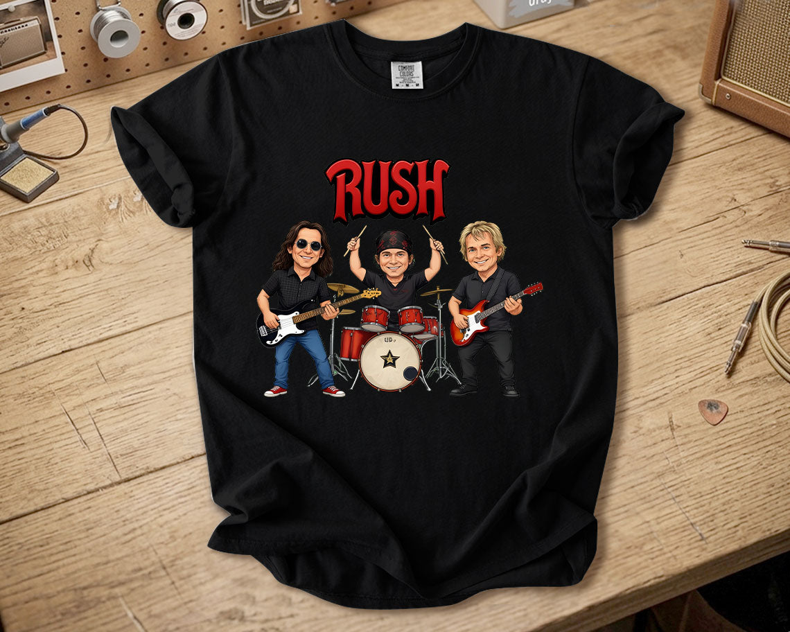 Rush Comfort Colors Tee – Geddy Lee Neil Peart Alex Lifeson Band Members Tribute Shirt