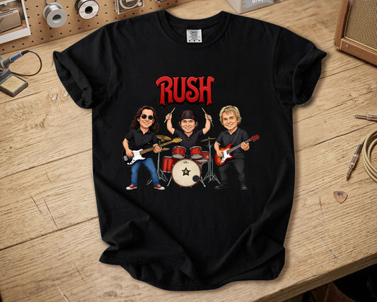 Rush Comfort Colors Tee – Geddy Lee Neil Peart Alex Lifeson Band Members Tribute Shirt