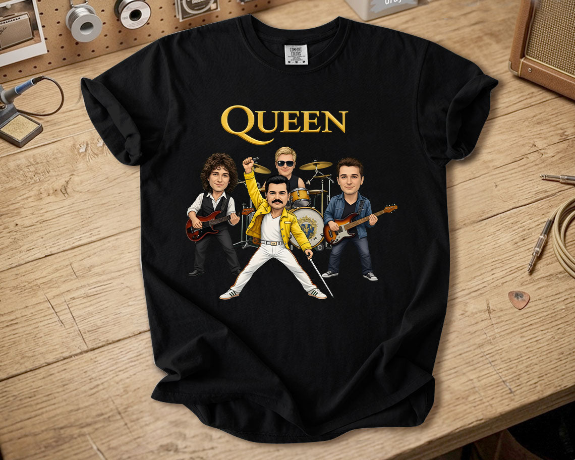 Queen Comfort Colors Tee – Freddie Mercury Band Members Tribute Classic Rock Shirt