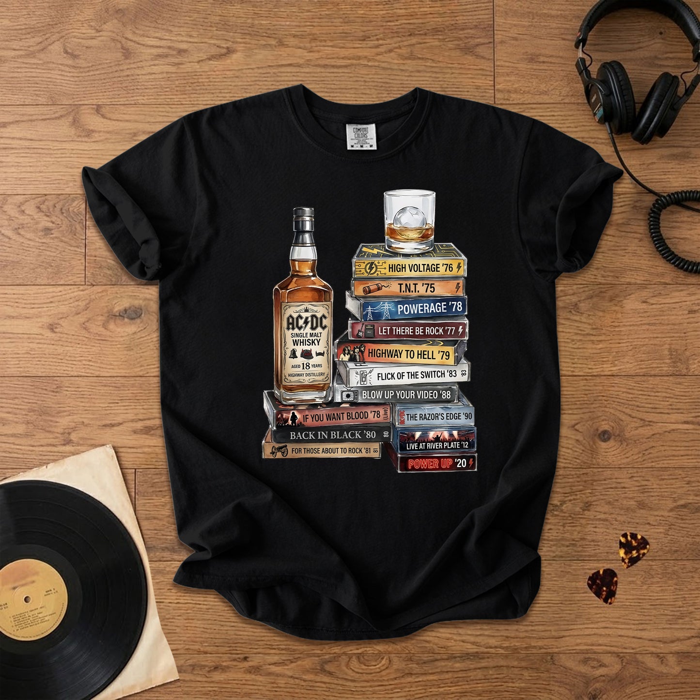 ACDC Cassette Album Collection T-Shirt – Retro Rock Music ACDC Merch Tee