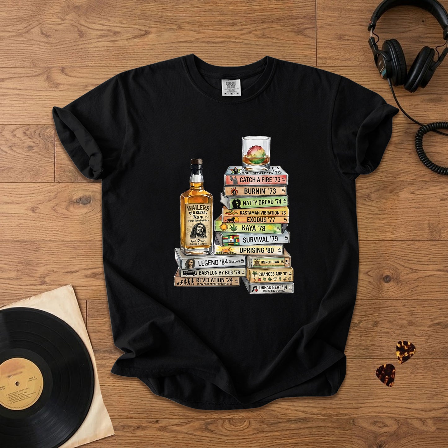 Bob Marley Cassette Album Collection T-Shirt – Retro Rock Music Bob Marley Merch Tee