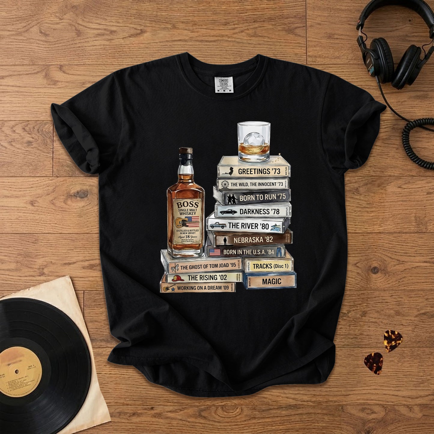 Bruce Springsteen Cassette Album Collection T-Shirt – Vinatge Rock Music Bruce Springsteen Merch Tee