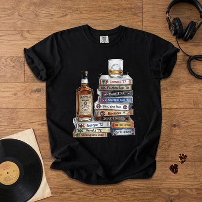 Deadhead Whisky Comfort Tee – Retro Grateful Dead Music Graphic Shirt