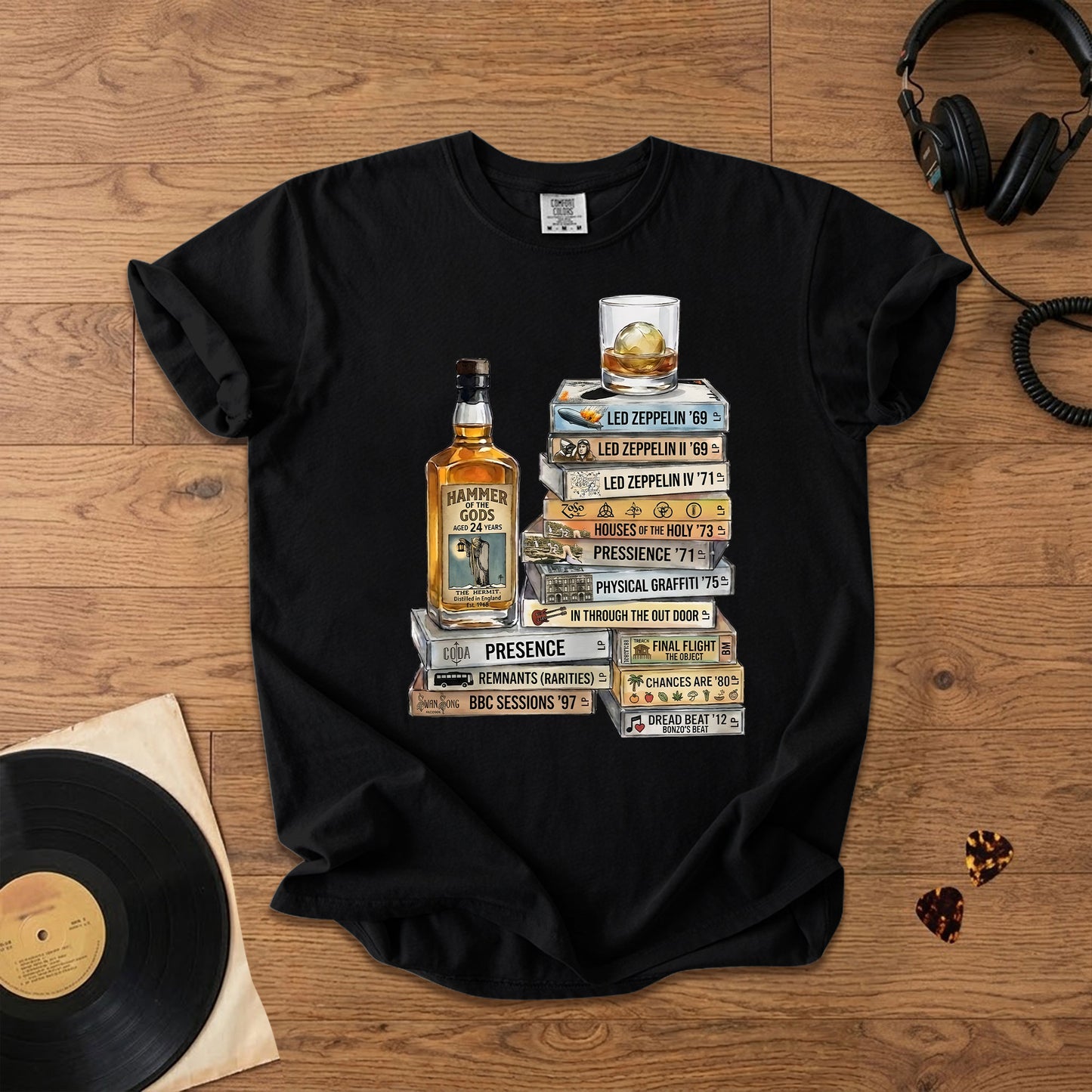 Led Zeppelin Cassette Album Collection T-Shirt – Retro Rock Music Led Zeppelin Merch Tee